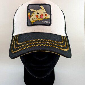 Pokemon Pikachu Hat - Pikachu Pokemon Trucker Hat Black and White Hat
